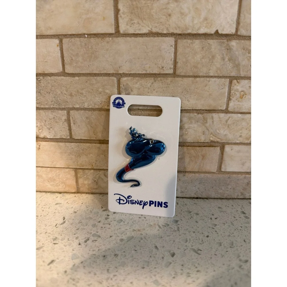 Disney Parks Aladdin Genie Magic Lamp Metallic Blue Collectible Pin
